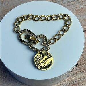 Y2K vintage juicy couture lady juicy bracelet Gold Love luck Charm heart love